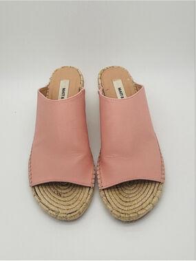 Matt & Nat Pink Aloe Low Heel Wedge Shoe Size 38 Vegan Leather